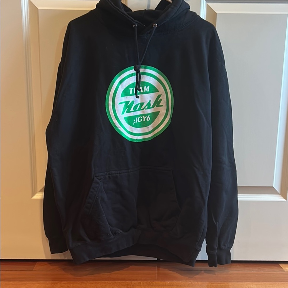 Team NASH Black Hoodie with Green Logo